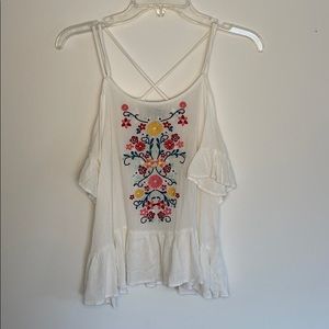 Off the shoulder embroidered top